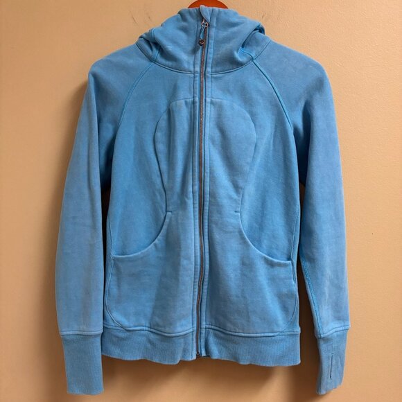 Lululemon Womens Scuba Hoodie Sz 6 Full Zip Jacket Blue Active Yoga Stretch - Picture 3 of 16